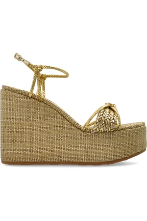 Casadei Schoenen, Dames, , 38 1/2 EU, Leer, Wig sandalen