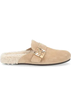 Tory Burch Schoenen, Dames, Bruin, 36 1/2 EU, Shearling Mule Slip-On Schoen