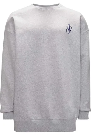 J.W.Anderson Sweatshirts & Hoodies, Heren, Grijs, M, Katoen, Katoenen Sweater met Ankerlogo