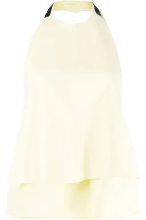 Jil Sander Tops, Dames, Geel, S, Halterneck Top met Open Rug