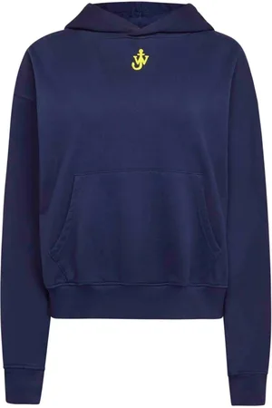 J.W.Anderson Sweatshirts & Hoodies, Dames, Blauw, S, Katoen, Anchor Logo Sweater Hoodie