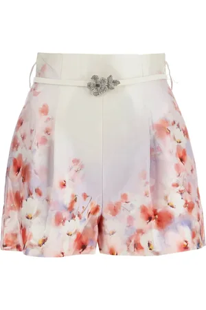 ZIMMERMANN Korte broeken, Dames, Veelkleurig, M, Katoen, Floral Zijde Katoen Zomershorts