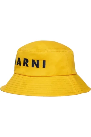 Marni Accessoires, unisex, Geel, L, Katoen, Gele Bucket Hoed Lente Zomer