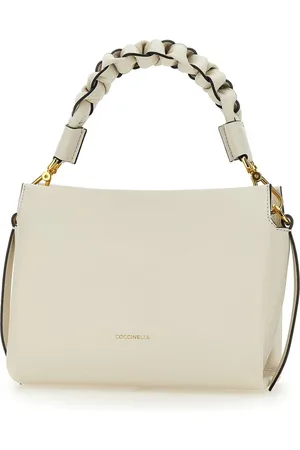 Coccinelle Tassen, Dames, Wit, ONE Size, Leer, Witte Boheme Leren Tas met Compartimenten