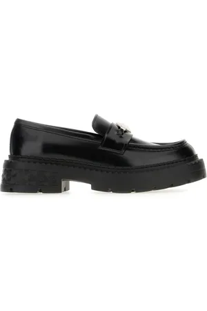 Jimmy Choo Schoenen, Dames, Zwart, 40 EU, Leer, Stijlvolle Loafers