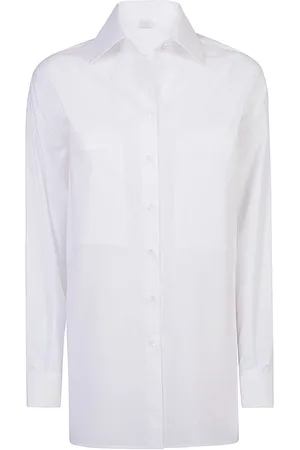 ELEVENTY Blouses & Shirts, Dames, Wit, XS, Katoen, Stretch Katoen Poplin Overhemd