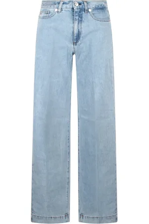 Nine In The Morning Jeans, Dames, Blauw, W28, Katoen, Wijde Palazzo Jeans van Katoen
