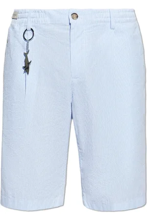 Paul & Shark Korte broeken, Heren, Blauw, M, Katoen, Seersucker katoenen bermuda shorts