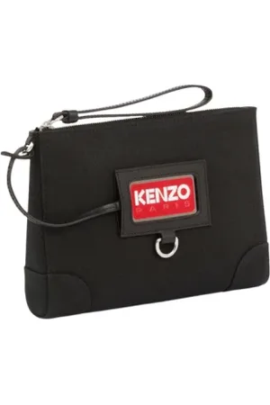 Kenzo Tassen, Dames, Zwart, ONE Size, Klassieke Zwarte Schoudertas