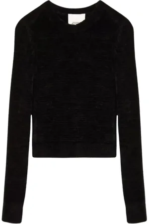 Isabel Marant Truien, Dames, Zwart, S, Leer, Panila Trui met Ronde Hals