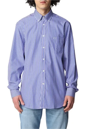Paul & Shark Overhemden, Heren, Blauw, M, Katoen, Casual Shirt