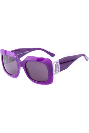 Jimmy Choo Accessoires, Dames, Paars, ONE Size, Paarse Resin Zonnebril