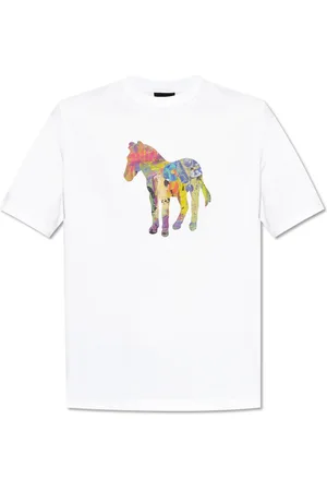 Paul Smith Tops, Heren, Wit, XL, Katoen, T-shirt met print