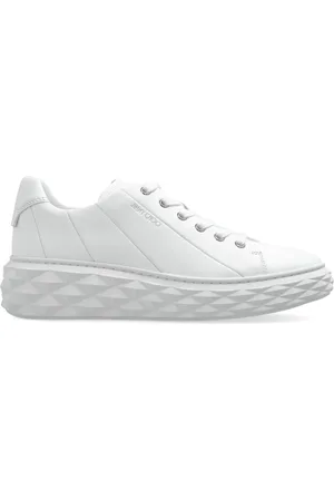 Jimmy Choo Schoenen, Dames, Wit, 40 1/2 EU, Leer, Diamond Light Maxi Sneakers