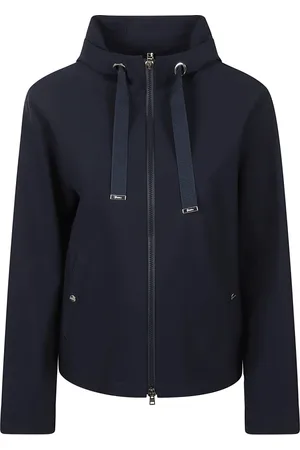 HERNO Jassen, Dames, Blauw, L, Polyester, Blauwe Polyester Elastaan Jas