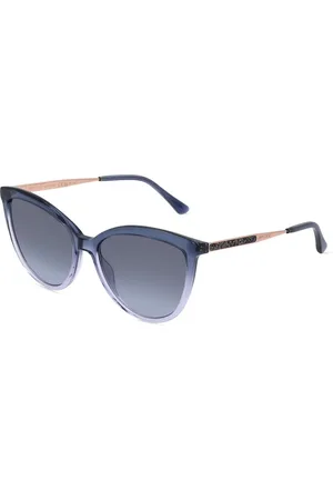 Jimmy Choo Accessoires, Dames, Blauw, ONE Size, Blauwe metalen zonnebril