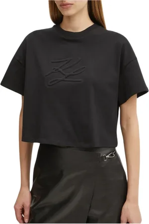 Karl Lagerfeld Tops, Dames, Zwart, M, Katoen, La Societe T-Shirt