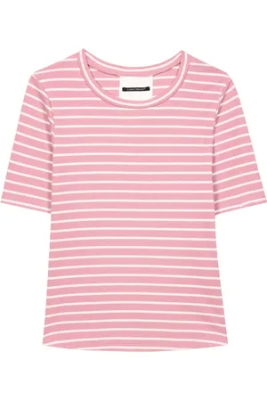 Luisa Cerano Truien, Dames, Roze, L, Katoen, Gestreept Katoenen T-Shirt