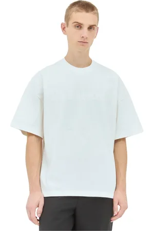 Jil Sander Tops, Heren, Wit, L, Katoen, Cotton Jersey T-shirt met Logo Print