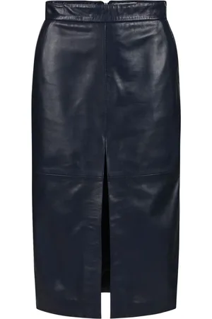 Iceberg Rokken, Dames, Blauw, M, Leer, Longuette Rok