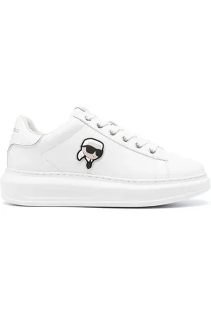 Karl Lagerfeld Schoenen, Dames, Wit, 36 EU, Leer, Kapri Nft Lo Lace Sneakers