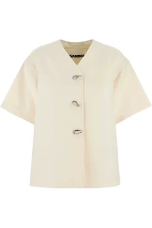 Jil Sander Jassen, Dames, , S, Katoen, Ivory Katoenen Jas
