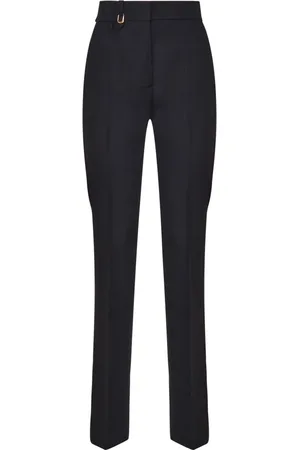 Jacquemus Broeken, Dames, Zwart, 2Xs, Katoen, Zwarte Katoenen Broek met Hoge Taille