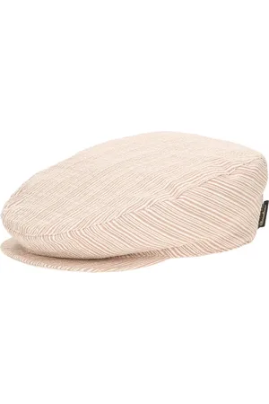 Borsalino Accessoires, unisex, Bruin, S, Katoen, Omkeerbare Platte Baret