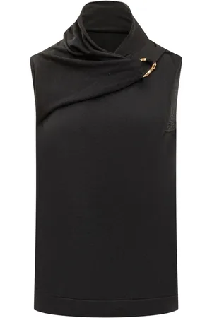 Jil Sander Tops, Dames, Zwart, L, Wol, Hlfn Mouwloze Top