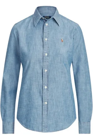 Ralph Lauren Blouses & Shirts, Dames, Blauw, S, Katoen, Georgia Chambray Shirt