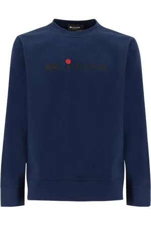 Kiton Sweatshirts & Hoodies, Heren, Blauw, M, Katoen, Sweatshirt van katoen met logoprint