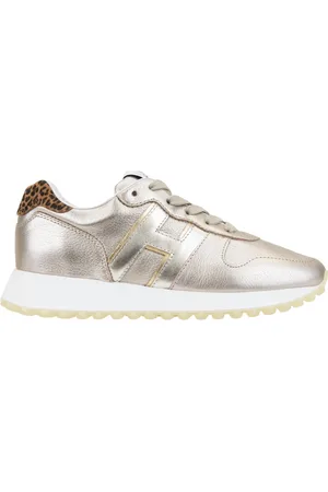 Hogan Schoenen, Dames, Roze, 36 EU, Leer, Sneakers met dierenprint en veters