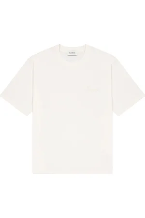 LANEUS Tops, Heren, Wit, XS, Katoen, Ronde hals T-shirt in jersey