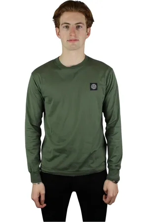 Stone Island Tops, Heren, Groen, S, Katoen, Chest Logo Longsleeve