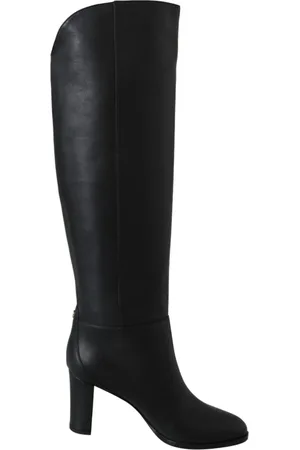 Jimmy Choo Schoenen, Dames, Zwart, 37 EU, Leer, Madalie 80 Hoge Laarzen