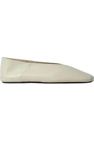 Jil Sander Schoenen, Dames, , 38 EU, Leer, Ballerina`s met vierkante neus van leer
