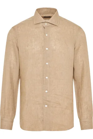 BARBA Overhemden, Heren, , 4Xl, Linnen, Italiaans Linnen Overhemd voor Mannen