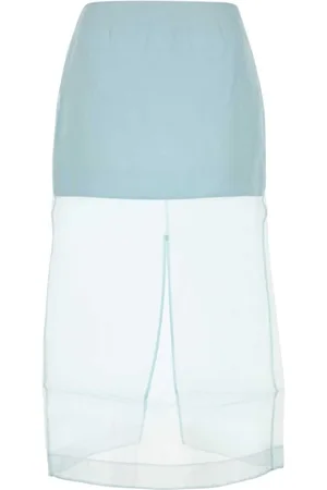 ZIMMERMANN Rokken, Dames, Groen, S, Katoen, Zijden rok met hoge taille