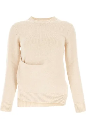 Jil Sander Truien, Dames, Wit, 2Xs, Katoen, Ivoor Kleurige Trui van Katoenmix
