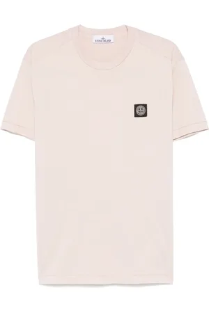 Stone Island Tops, Heren, Roze, S, Katoen, Roze T-shirt en Polo