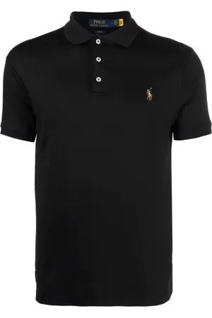 Ralph Lauren Tops, Heren, Zwart, 2Xl, Katoen, Gebreid Poloshirt met Korte Mouwen