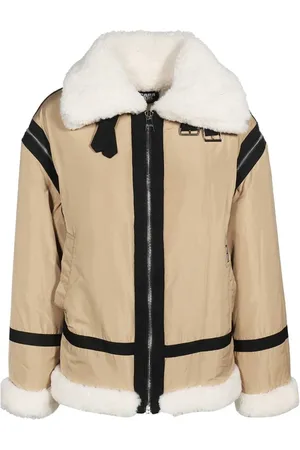 Karl Lagerfeld Jassen, Dames, , M, Polyester, Faux Fur Jas met Contrasterende Inzetten