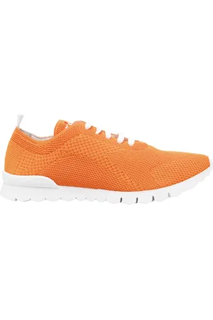 Kiton Schoenen, Heren, Oranje, 43 1/2 EU, Katoen, Gebreide Running FIT Sneakers
