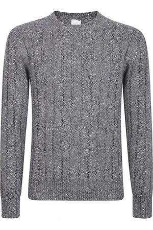 ELEVENTY Truien, Heren, Grijs, XL, Wol, Cashmere Wool Crewneck Trui