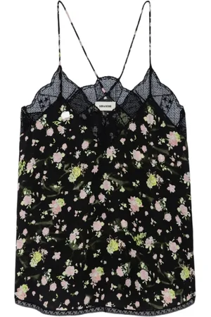 Zadig & Voltaire Tops, Dames, Zwart, M, Mouwloze zwarte top