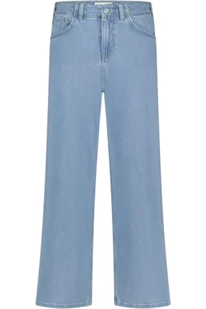 Fabienne Chapot Jeans, Dames, Blauw, W32, Katoen, Hayley Wide Leg Cropped Jeans