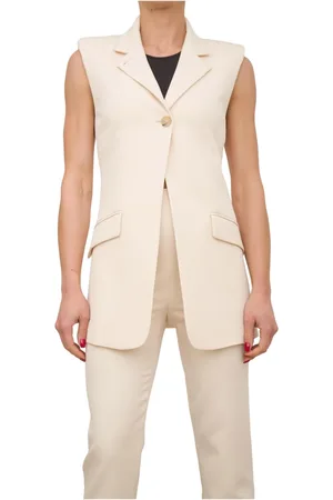 Patrizia Pepe Jassen, Dames, , S, Polyester, Ivoor Vest