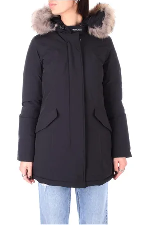 Woolrich Jassen, Dames, Zwart, M, Polyester, Luxe Arctic Raccoon Parka