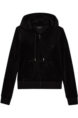 Juicy Couture Sweatshirts & Hoodies, Dames, Zwart, S, Polyester, Velvet Hoodie met Slim Fit