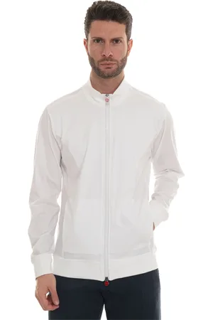 Kiton Sweatshirts & Hoodies, Heren, Wit, L, Katoen, Hooded Zip Sweatshirt